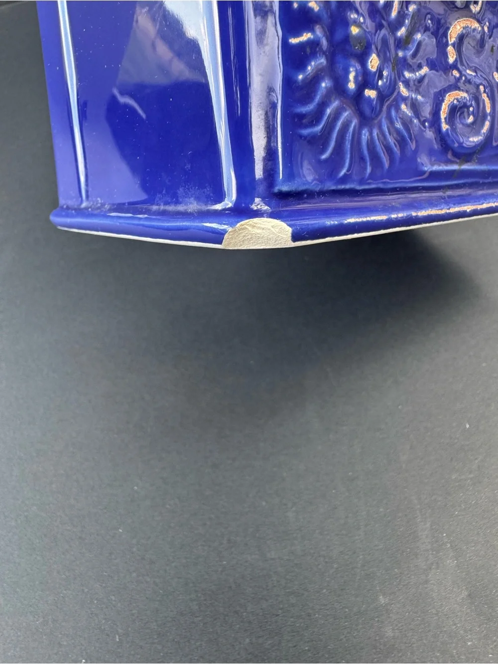 Sur La Table Cobalt Blue Ceramic Salt Box